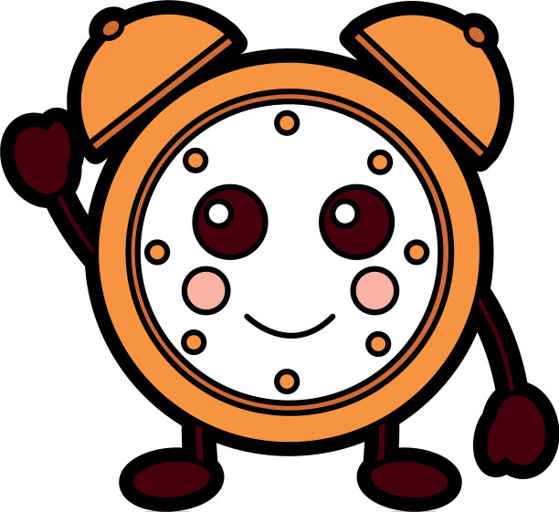 快乐时钟卡哇伊图标形象图片下载