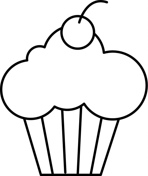 甜纸杯蛋糕图标轮廓风格图片下载