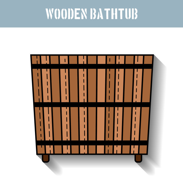 木制浴缸桶的图标产品图片下载