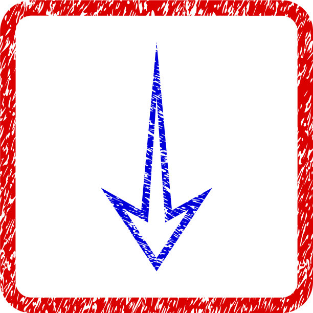 箭头向下grunge框架图标图片下载