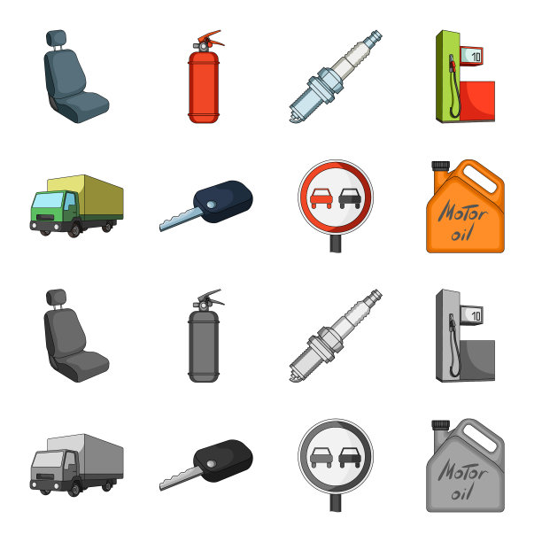 有遮阳篷点火钥匙禁止标志的卡车图片下载