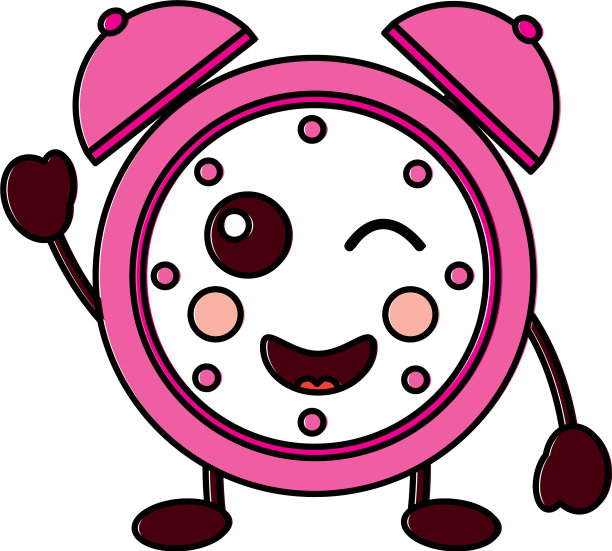 快乐时钟卡哇伊图标形象图片下载