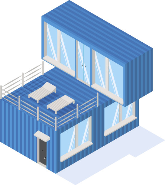 集装箱房屋等距图标图片下载