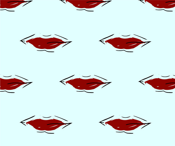 无缝图案的勃艮第嘴唇上的蓝色图片下载