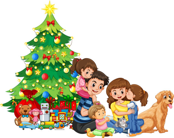 圣诞节的家庭聚会图片下载