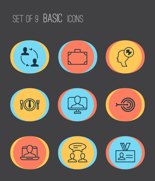 商务图标与目标商务午餐图片下载