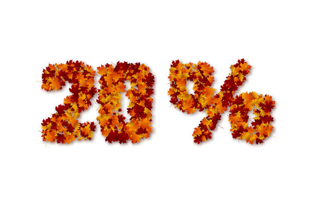 20%秋叶销售标志图片下载