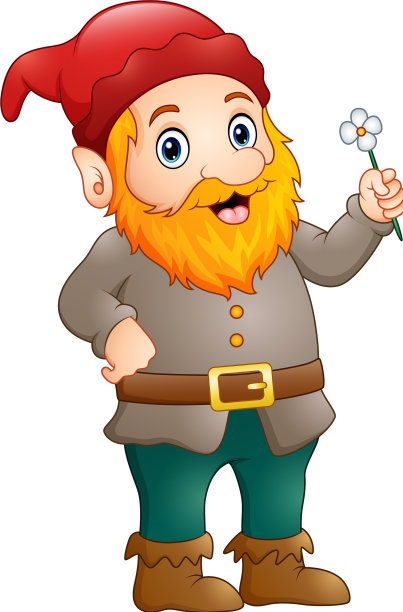 卡通小精灵手捧鲜花图片下载