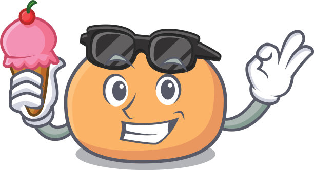 带有卡通人物风格的冰淇淋麻糬图片下载