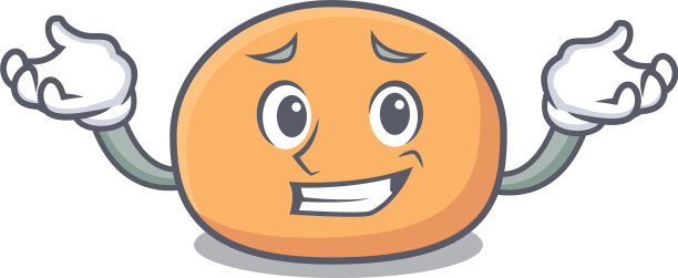 咧嘴笑的麻糬卡通风格的角色图片下载