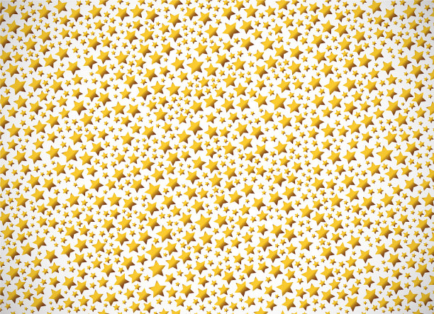 无缝图案与金色卡通明星和图片下载