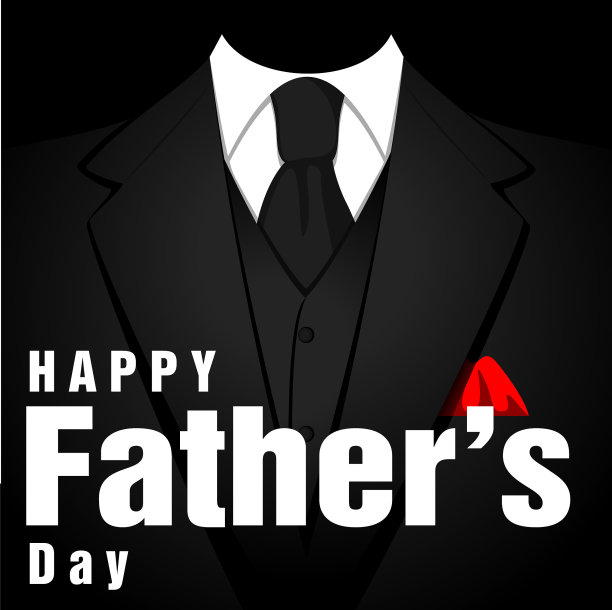 父亲节快乐黑色燕尾服黑色背景图片下载