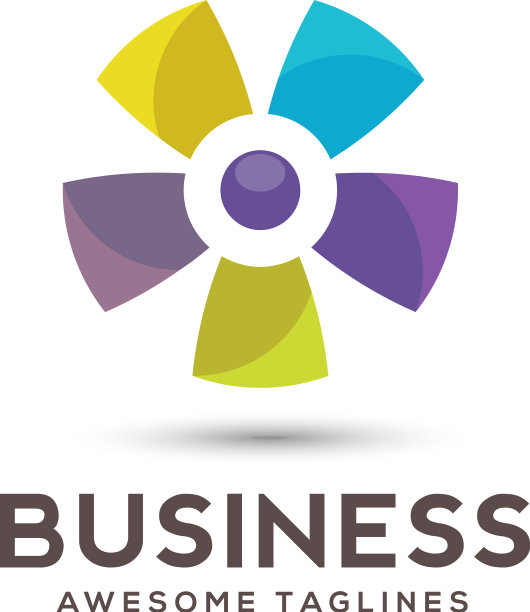 抽象彩色花卉标志图片下载