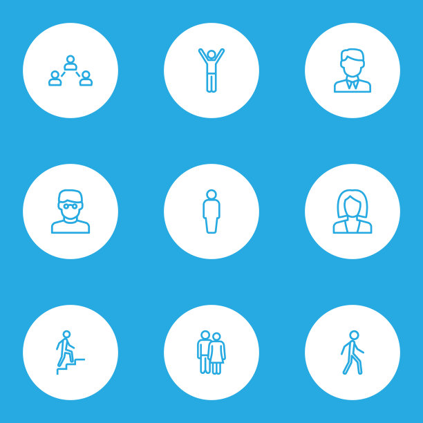 人们概述图标集合工人图片下载