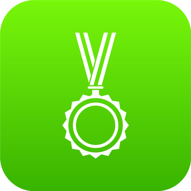 奖章图标数码绿色图片下载