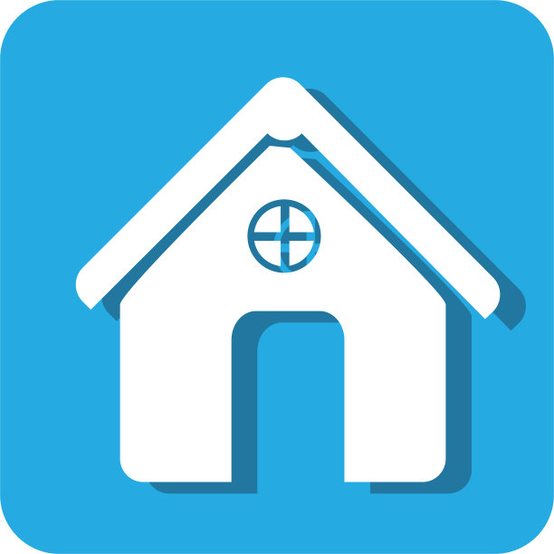 方形按钮简单立面房子图标设计图片下载