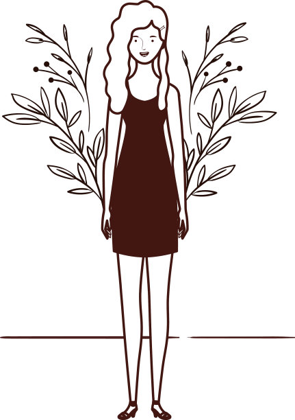 剪影女子站在风景中图片下载