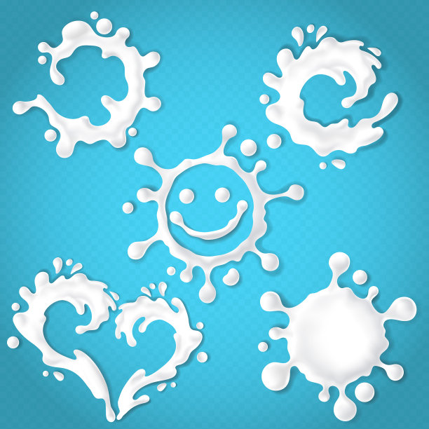 一套现实的牛奶或酸奶溅图片下载