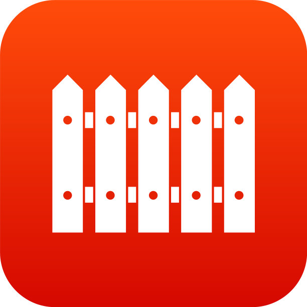 木栅栏图标数字红色图片下载