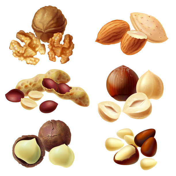 各种螺母的3d现实设置图片下载