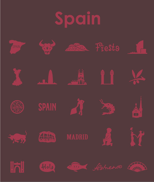 一套西班牙简单图标图片下载