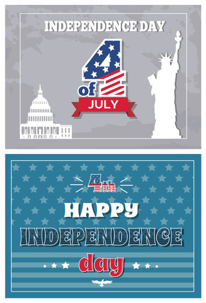 7月4日独立日海报上有自由女神像图片下载