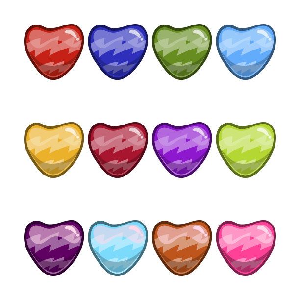 大套与卡通不同心图片下载