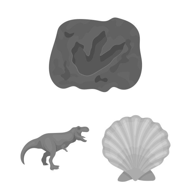 不同的恐龙单色图标设置图片下载