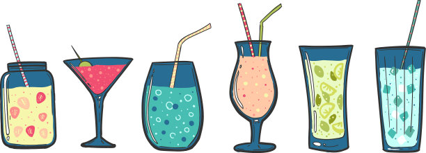 鸡尾酒把酒精饮料装在玻璃杯里图片下载