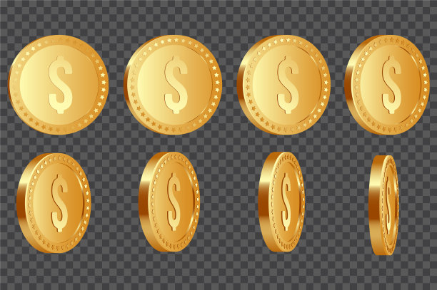 一套3d美元硬币图片下载