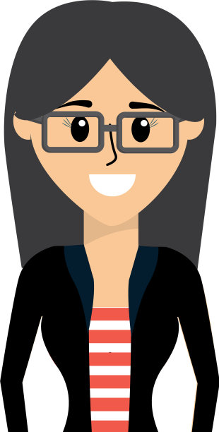 美女戴着眼镜，梳着发型图片下载