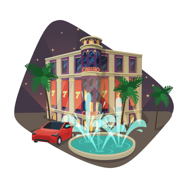 在晚上建造赌场或赌场图片下载