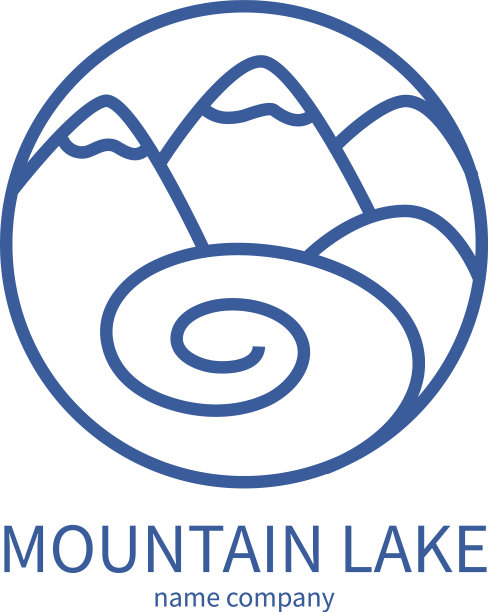 轮廓图标的景观与山和太阳图片下载