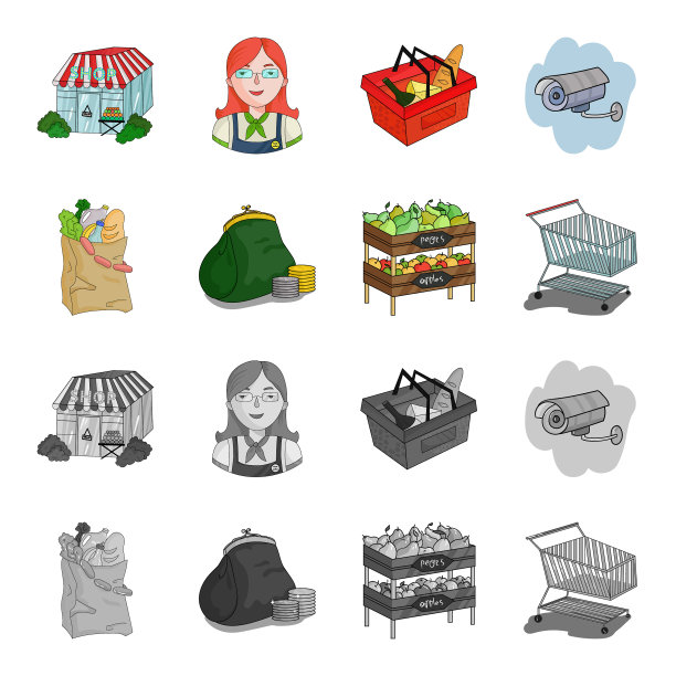 香肠水果推车超市集合图片下载