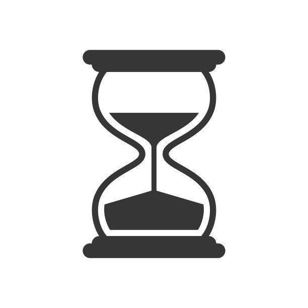 沙漏复古孤立黑色线性矢量图标图片下载
