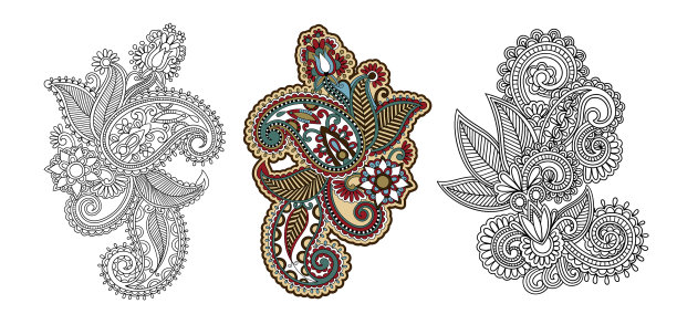 佩斯利花图案在民族风格的印度图片下载