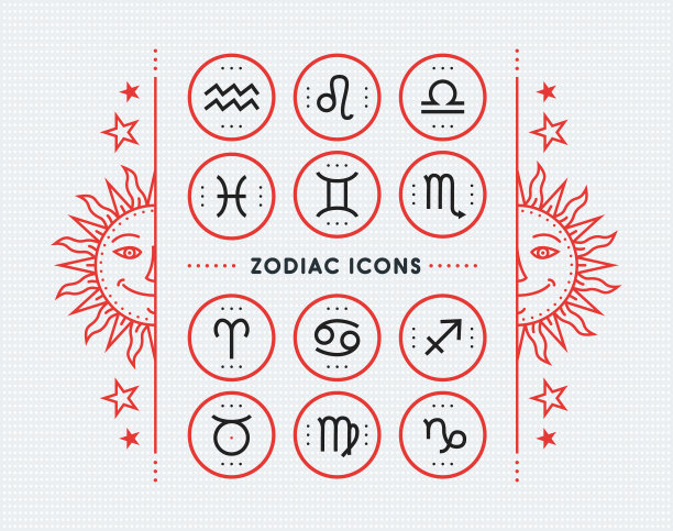 生肖图标收集神圣的符号集图片下载