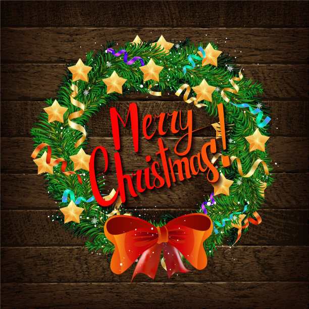 用冷杉树枝做成的圣诞花环图片下载