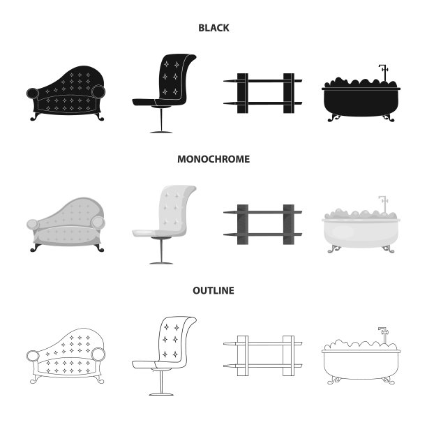 家具和公寓标识的孤立对象图片下载
