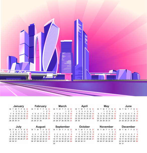 2019莫斯科城市日历图片下载