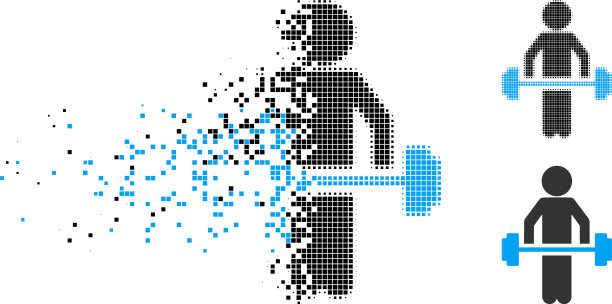 分散网点半色调儿童力量提升图标图片下载