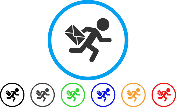 儿童邮件快递圆形图标图片下载