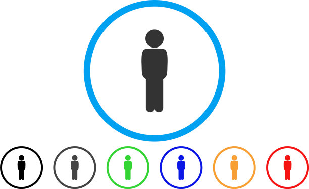 儿童站立姿势圆形图标图片下载