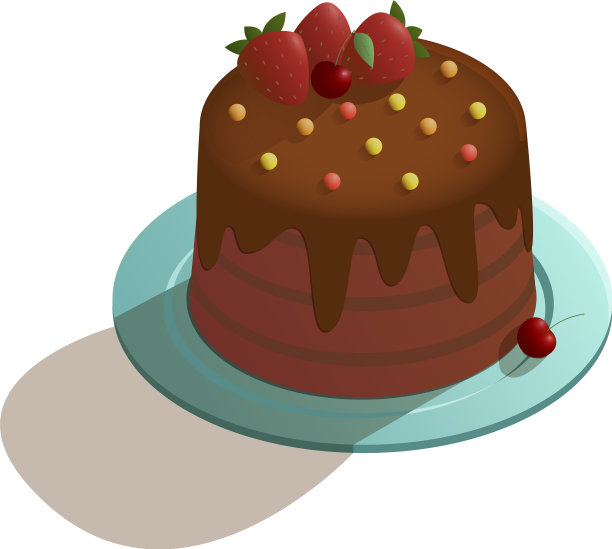 等距风格的巧克力蛋糕图片下载
