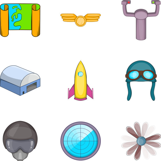 着陆场图标设置卡通风格图片下载