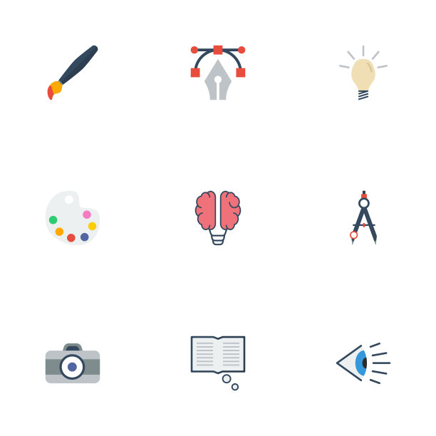 平面图标概念眼科学等图片下载