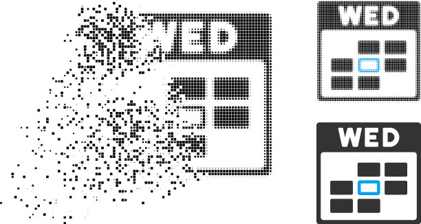 消散点半色调周三日历网格图片下载