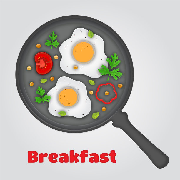 剪纸早餐鸡蛋剪纸风格图片下载