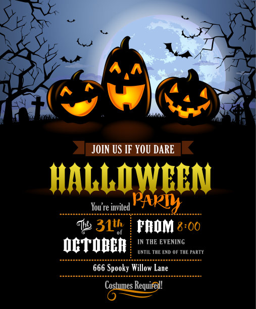 万圣节背景与可怕的南瓜图片下载