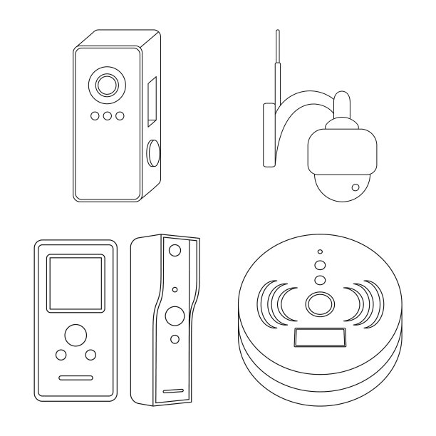 闭路电视和摄像机图标设置图片下载